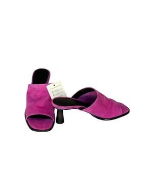Sanctuary Breezy Heeled Mule Sandal Size 6 – Fuchsia Suede | NWOB